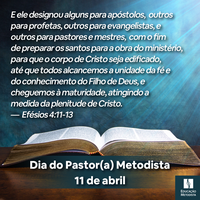 Dia do Pastor(a) Metodista - 2021